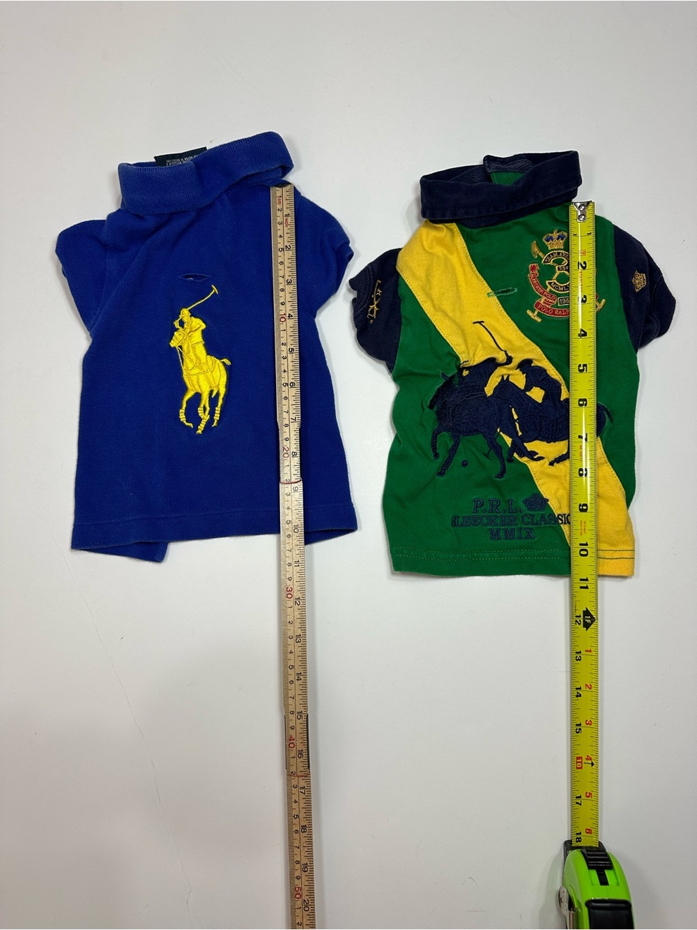 RALPH LAUREN DOG POLO SHIRT LOT OF 2 S/M BIG PONY PET CLOTHES BLUE GREEN - Picture 6 of 10